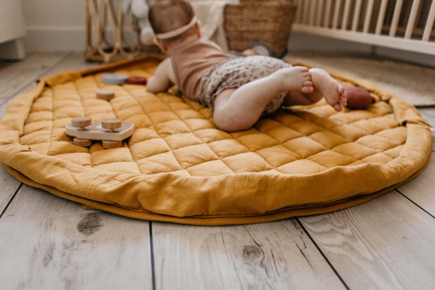 Tapis de jeu et de rangement - Soft organic - Mustard Chai Tea - Play and Go – Image 31