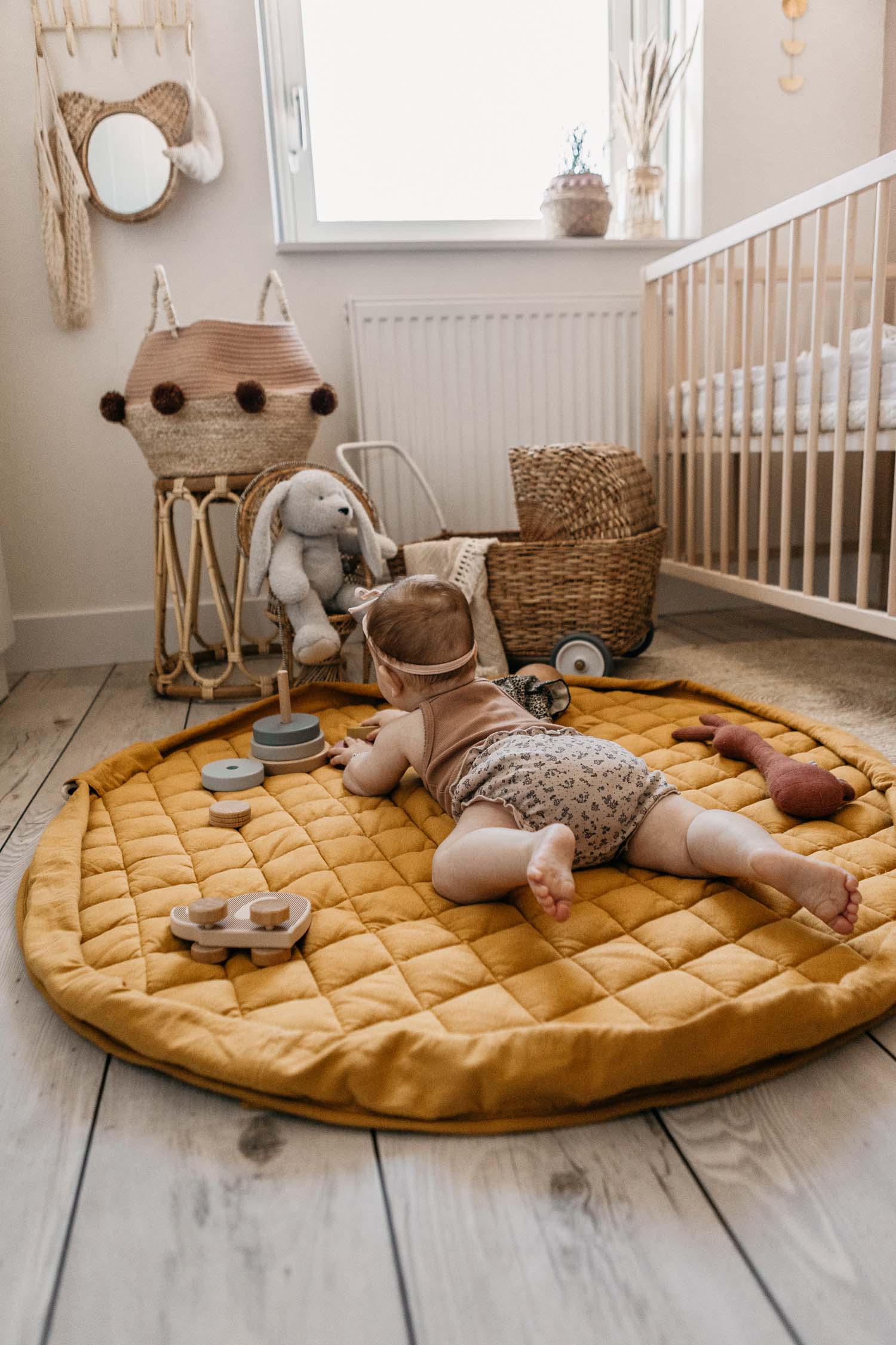 Tapis de jeu et de rangement - Soft organic - Mustard Chai Tea - Play and Go – Image 2