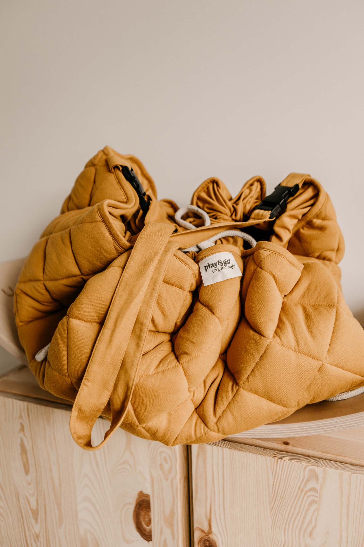 Tapis de jeu et de rangement - Soft organic - Mustard Chai Tea - Play and Go – Image 6